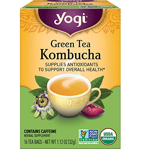 Yogi Tea Green Tea Kombucha Tea - 16 Tea Bags per Pack (4 Packs ...