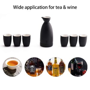 Ceramic Sake Set and Cups + Keep Sake Storage Gift Box, Traditional Porcelain Pottery Saki Drink Set Kit, 7-Piece include 1 Sake Bottle 6 Cups