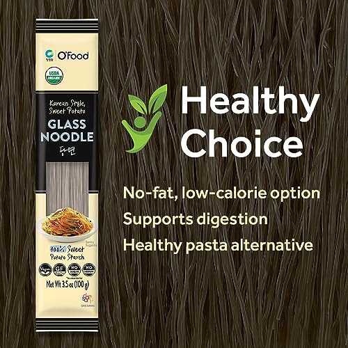 Chung Jung One O'Food Organic Glass Noodles 12 Pack, Gluten-Free Korean Sweet Potato Noodles, Vegan, No Sodium, No Sugar, Rice and Pasta Alternative