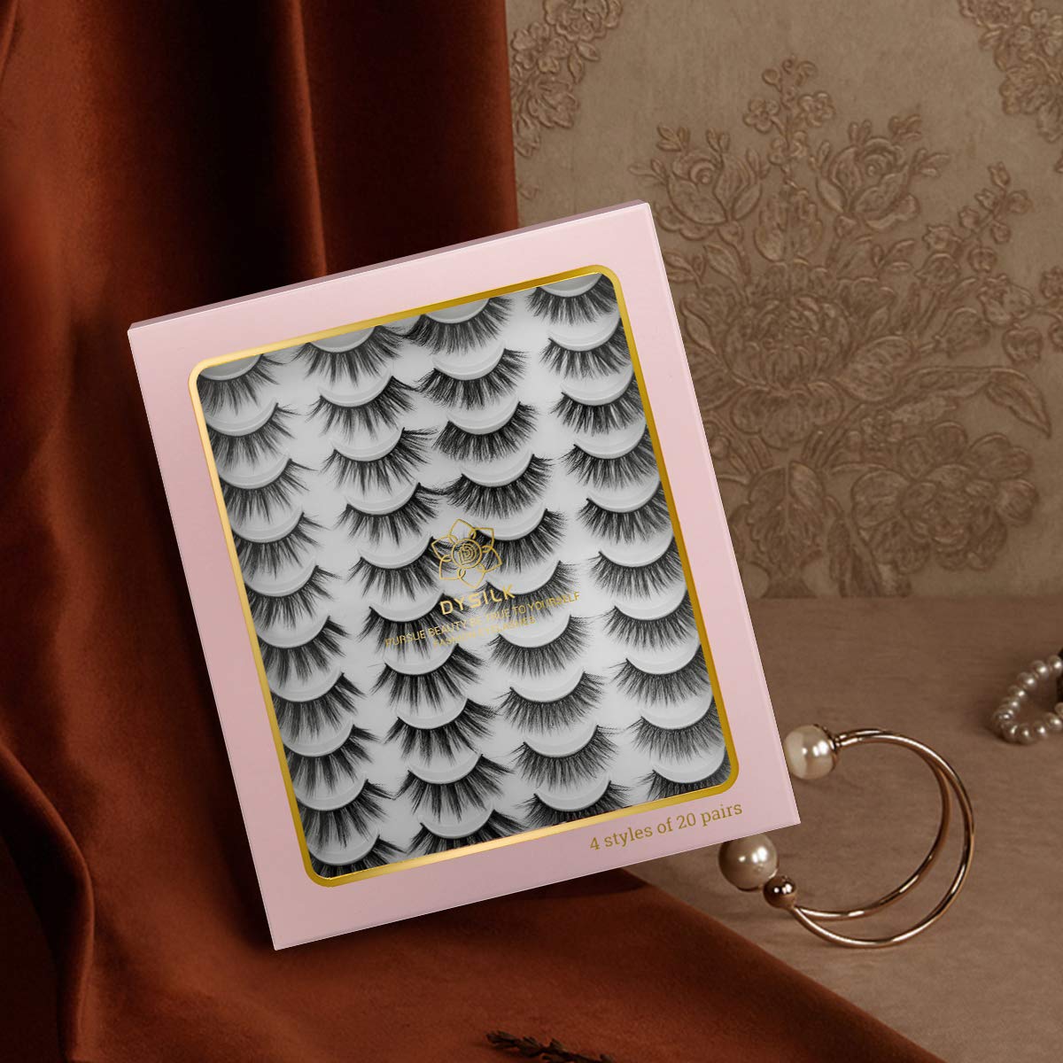 DYSILK Lashes False Eyelashes - Mink Lashes 20 Pairs Faux Mink Lashes 6D Wispy Fluffy Lashes Natural Look False Eyelashes Cat Eye Lashes Reusable Lashes Pack| 11mm-20mm