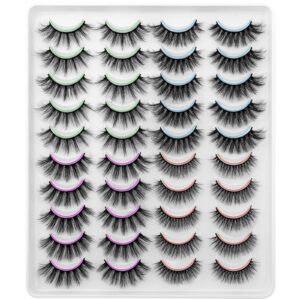 DYSILK Lashes False Eyelashes - Mink Lashes 20 Pairs Faux Mink Lashes 6D Wispy Fluffy Lashes Natural Look False Eyelashes Cat Eye Lashes Reusable Lashes Pack| 11mm-20mm