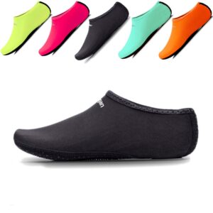 jiasuqi quick dry pool beach athletic aqua water shoes socks for women men black xl 8.5-10.5 women,7-8 men