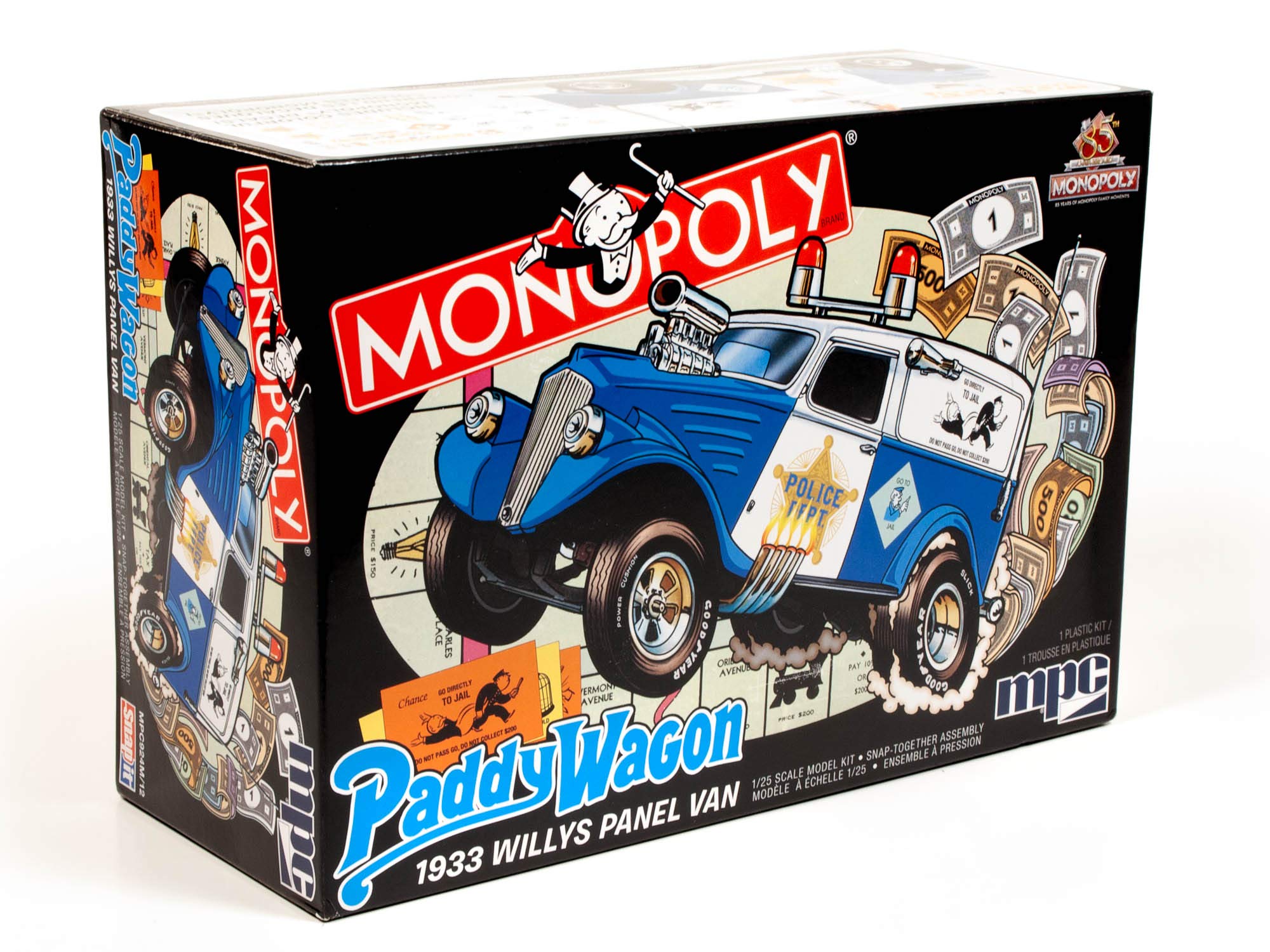 MPC 1933 Willys Panel Paddy Wagon (Monopoly) 2T 1/25th Scale Model Kit, red (MPC924M)