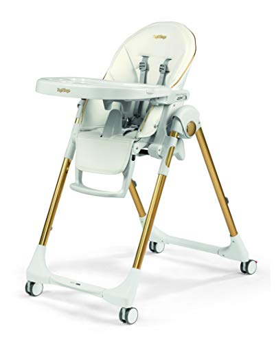 Prima Pappa Zero 3 - High Chair - for Children Newborn to 3 Years of Age - Made in Italy - Gold (White & Gold)