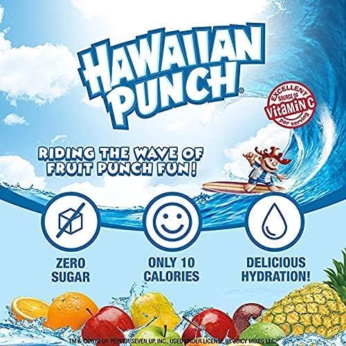 Hawaiian Punch, Paradise Variety Pack– Powder Drink Mix - (5 boxes, 40 sticks) – Sugar Free & Delicious, Excellent source of Vitamin C, Makes 40 flavored water beverages