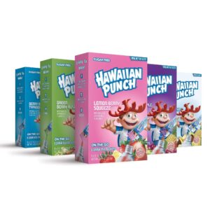 Hawaiian Punch, Paradise Variety Pack– Powder Drink Mix - (5 boxes, 40 sticks) – Sugar Free & Delicious, Excellent source of Vitamin C, Makes 40 flavored water beverages