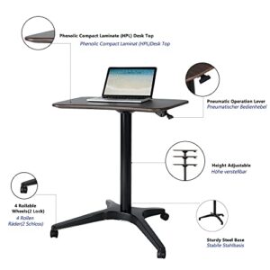 Mobile Desk, Pneumatic Adjustable Height Laptop Desk, Ergonomic Design, Sit and Stand Mobile, Excellent Lectern for Classrooms, Offices, and Home!(Black)