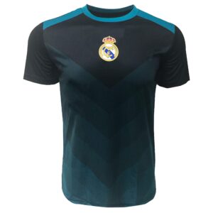 compatible to real madrid training poly jersey for kids/boys, licensed real madrid shirt (youth small 4-6 years) black