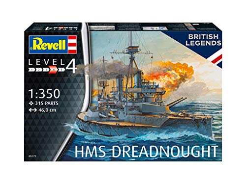 Revell 05171 HMS Dreadnought Plastic Model kit 1:350 Scale, Unpainted