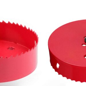 6 Inch Hole Saw for Cornhole Board Metal Plastic Fiberboard, 6 Inch (150mm) Hole Saws Heavy Duty Steel Design Great for Trim kit Making Cornhole Board (6 inch, Red)