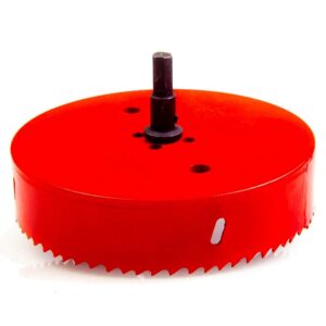 6 Inch Hole Saw for Cornhole Board Metal Plastic Fiberboard, 6 Inch (150mm) Hole Saws Heavy Duty Steel Design Great for Trim kit Making Cornhole Board (6 inch, Red)