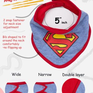 DC Comics Baby Boys Bandana Bibs Superman Batman The Flash Gift Set 3 Pack 0-12 Months