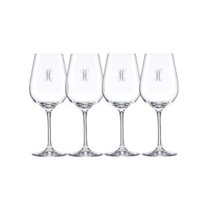 Lenox Personalized Tuscany Pinot Grigio Wine Glasses, Set of 4 Custom Engraved Crystal Wine Glasses for Pinot, Riesling, Chardonnay, Sauvignon Blanc and More