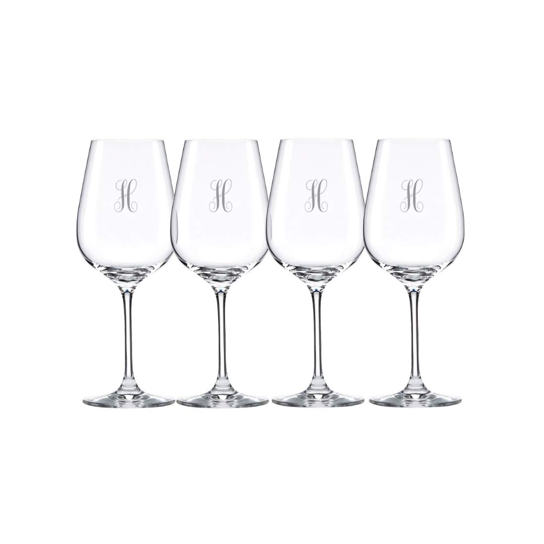 Lenox Personalized Tuscany Pinot Grigio Wine Glasses, Set of 4 Custom Engraved Crystal Wine Glasses for Pinot, Riesling, Chardonnay, Sauvignon Blanc and More