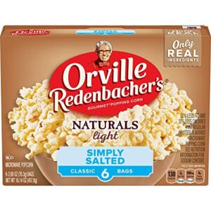 orville redenbacher's naturals simply salted popcorn, classic bag, 6-count