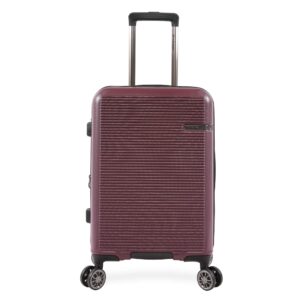 brookstone luggage nelson spinner suitcase, plum, carry-on