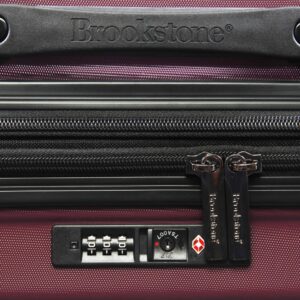 Brookstone Luggage Nelson Spinner Suitcase, Plum, Carry-On