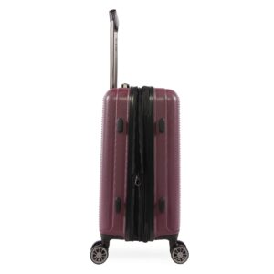 Brookstone Luggage Nelson Spinner Suitcase, Plum, Carry-On