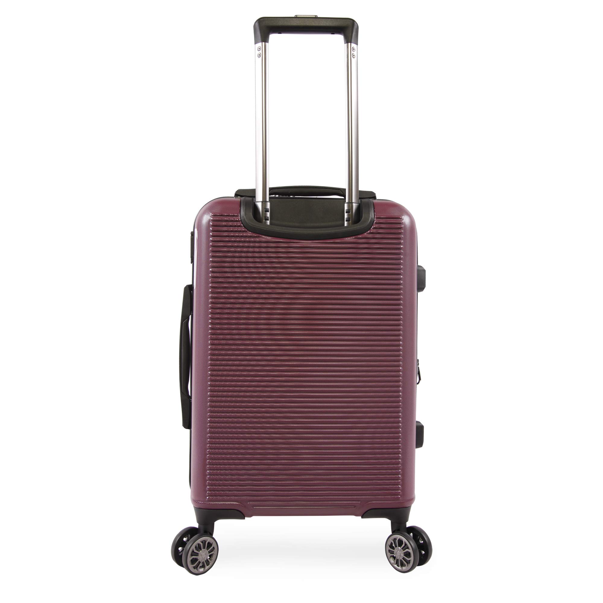 Brookstone Luggage Nelson Spinner Suitcase, Plum, Carry-On