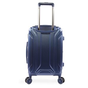 Brookstone Luggage Keane Spinner Suitcase, Metallic Blue, Carry-On