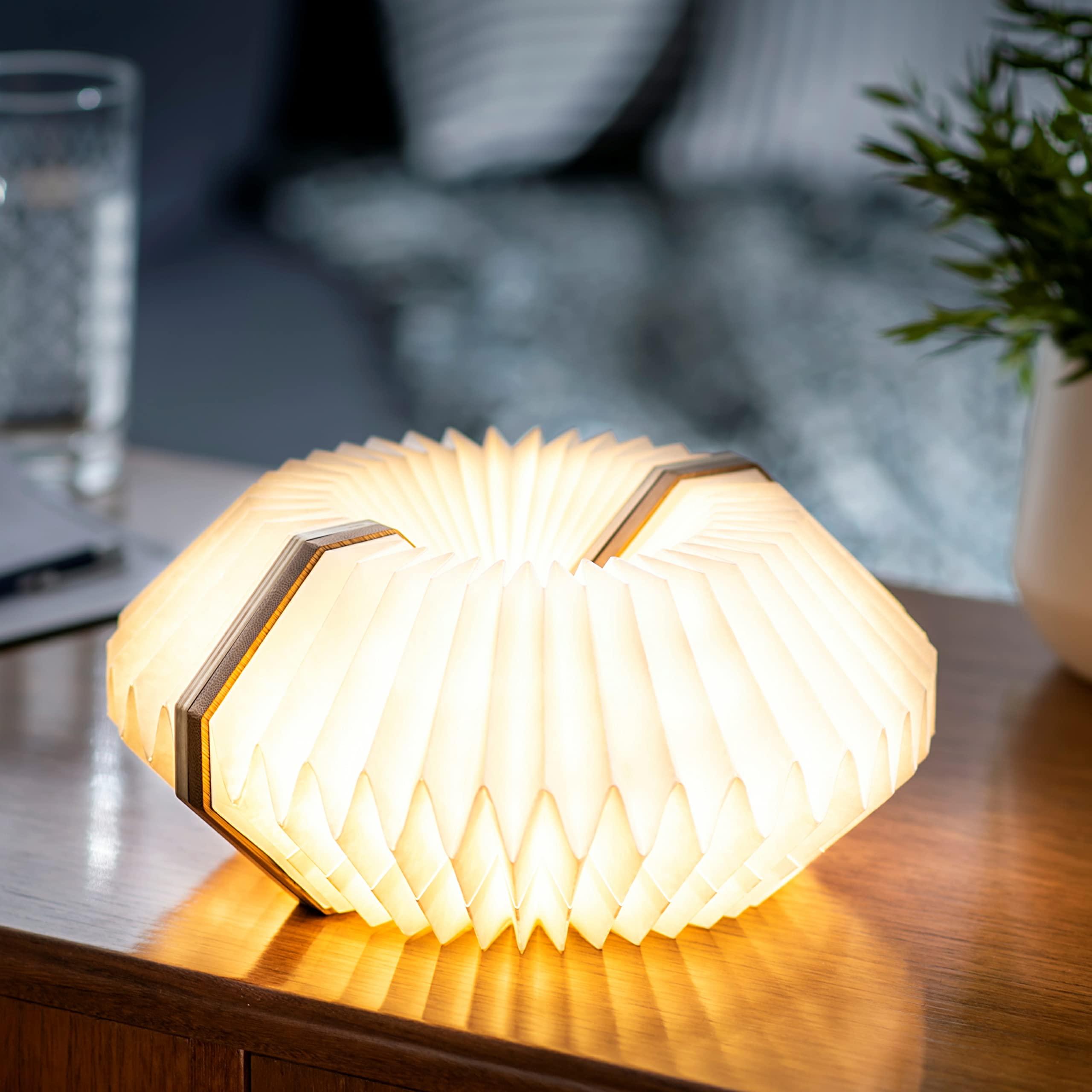 Gingko Natural Bamboo Wood Smart Accordion Lamp