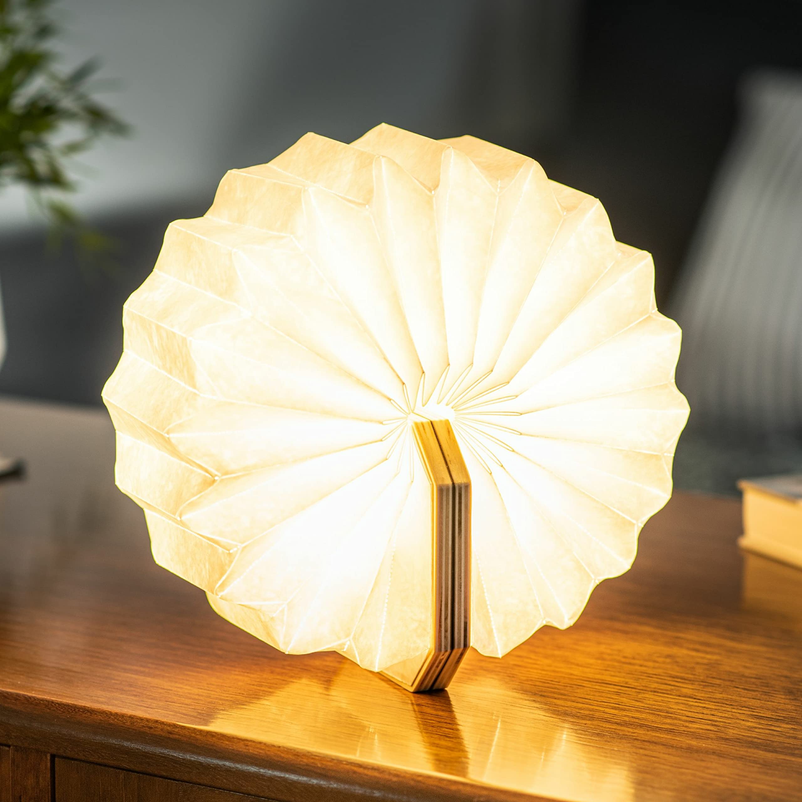 Gingko Natural Bamboo Wood Smart Accordion Lamp