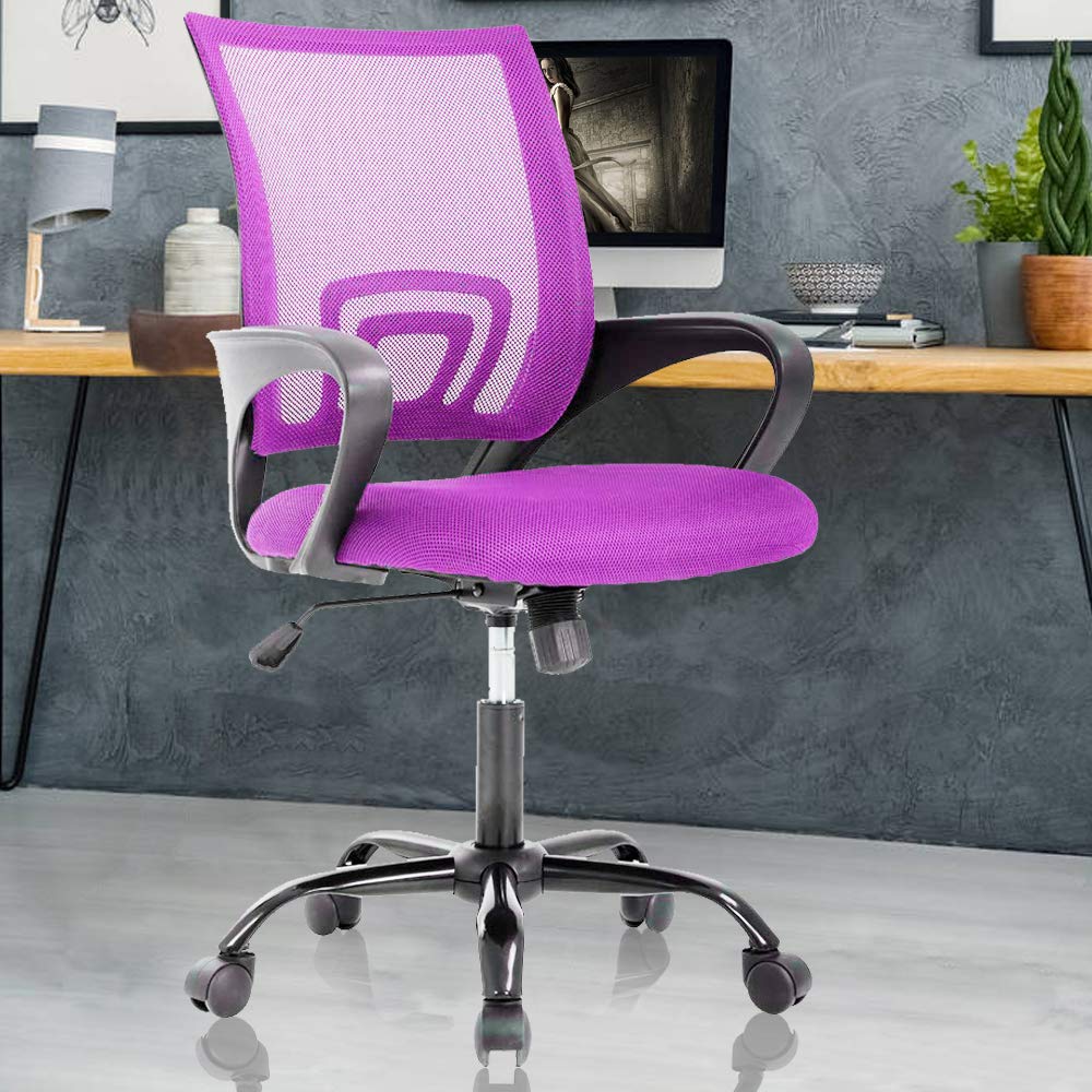 Ergonomic Office Chair Computer Desk Chair with Back Support Mesh Rolling Swivel PC Executive Chair Modern Adjustable Height Task Works Office Chair for Women Men, Pink