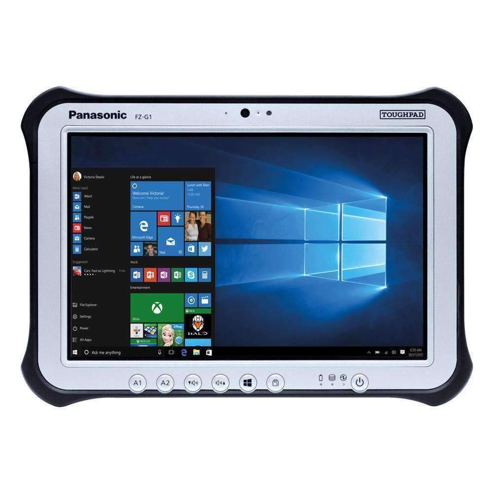 Panasonic Toughpad FZ-G1, Intel Core i5-4310U 2.0GHz, 8GB, 256GB SSD, 10.1 WUXGA Multi Touch + Digitizer, WiFi, Bluetooth, Webcam, Rear Cam, Windows 10 Pro, 4G LTE, Barcode Reader (Renewed)