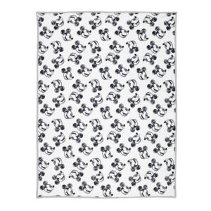 Lambs & Ivy Disney Baby Mickey Mouse Baby Blanket - Blue/White Minky/Jersey