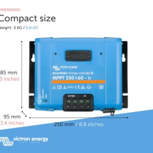 Victron Energy SmartSolar MPPT Tr 250V 60 amp 12/24/36/48-Volt Solar Charge Controller (Bluetooth)