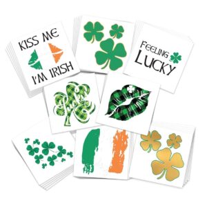 st. patrick’s day temporary tattoos | pack of 40 | made in the usa | skin safe | removable