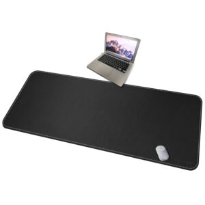 cennbie 59" x 27.5" extended mega size professional leather desk mat for full desk - super large xxxl large mouse pad (black)