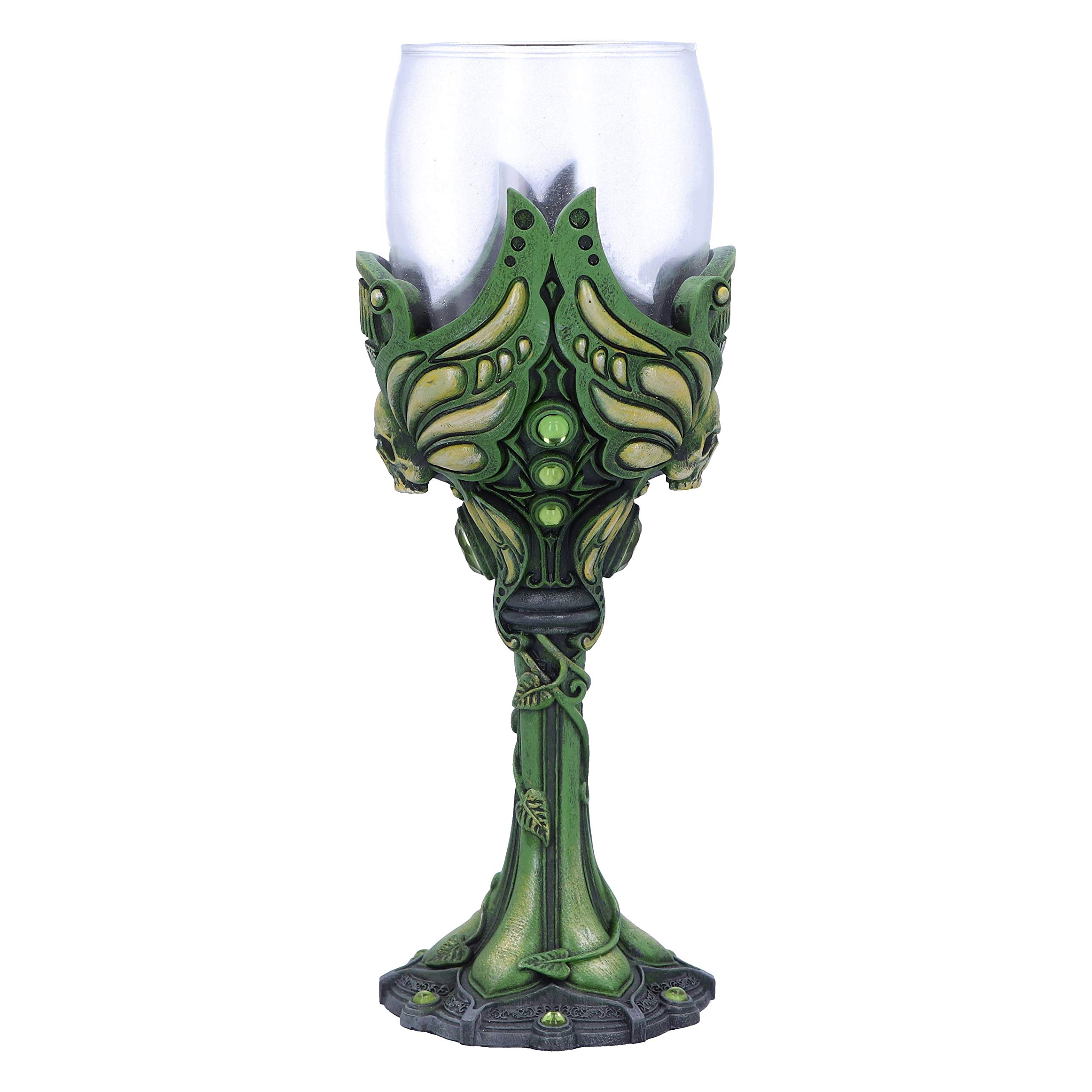 Nemesis Now Absinthe La Fee Verte Green Goblet Wine Glass, Polyresin, 1 Count (Pack of 1)