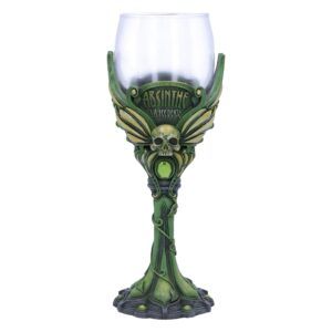Nemesis Now Absinthe La Fee Verte Green Goblet Wine Glass, Polyresin, 1 Count (Pack of 1)