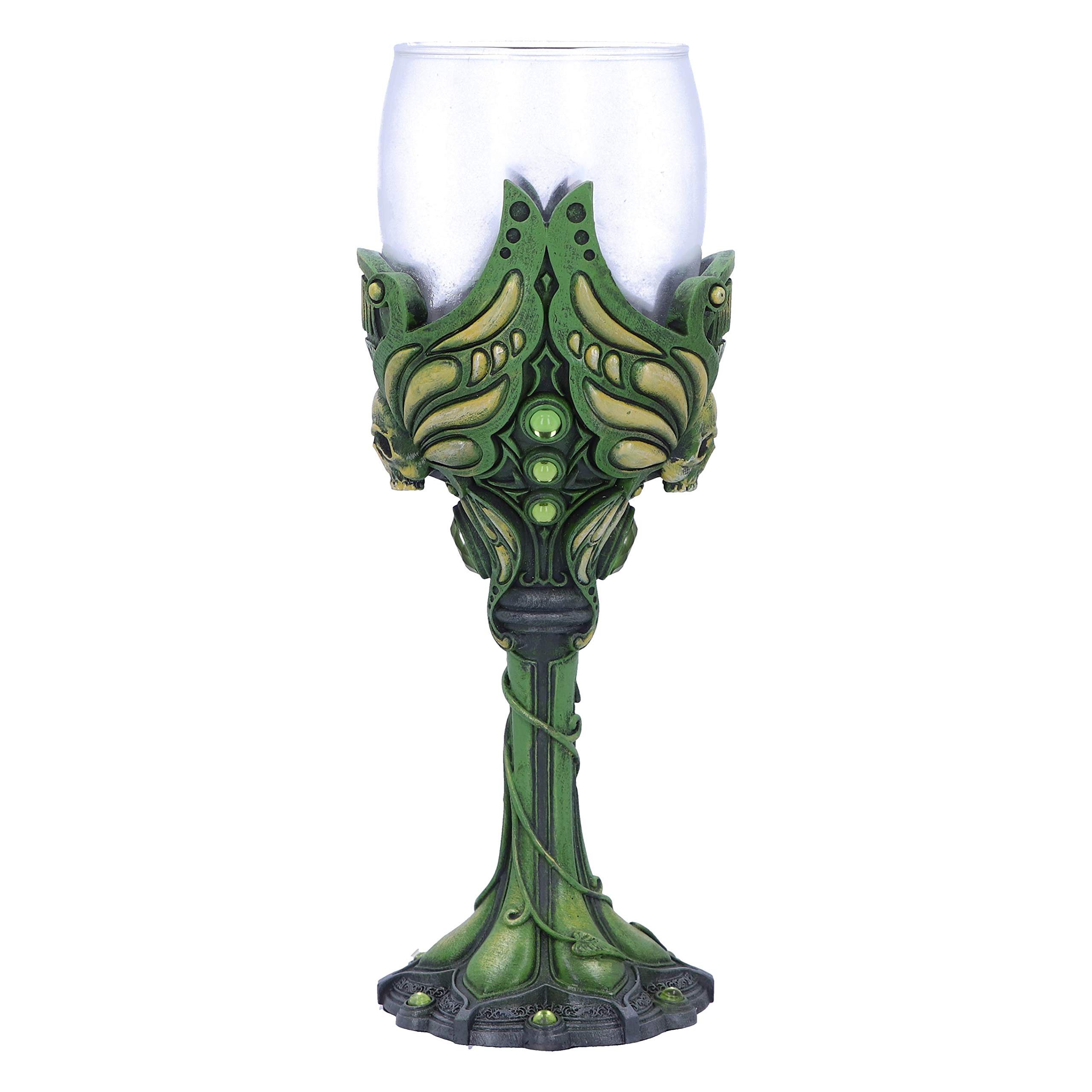 Nemesis Now Absinthe La Fee Verte Green Goblet Wine Glass, Polyresin, 1 Count (Pack of 1)