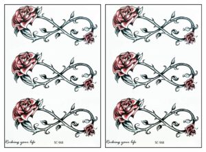 tattoos 2 sheets rose flowers infinity cartoon stickers waterproof temporary tattoos festival flash fake tattoo sexy body art men women for arms legs shoulder or back (02)