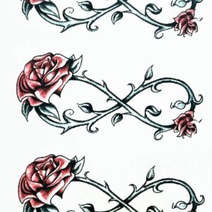 Tattoos 2 Sheets Rose flowers Infinity Cartoon Stickers Waterproof Temporary Tattoos Festival Flash Fake Tattoo Sexy Body Art Men Women for Arms Legs Shoulder or Back (02)