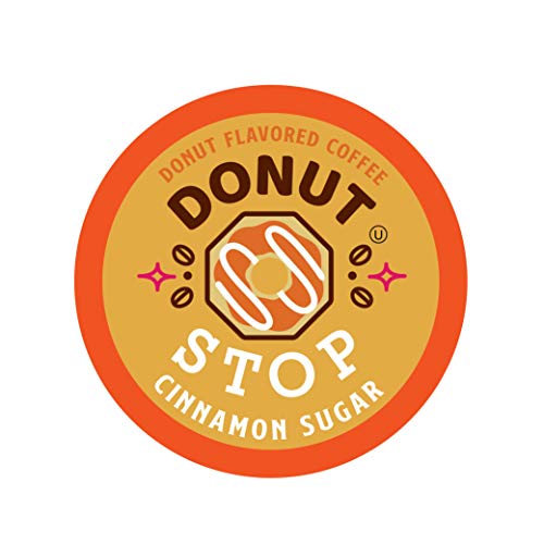 Donut Stop Flavored Coffee Pods, Compatible with 2.0 K-Cup Brewers, Donut Flavor Coffees, Assorted Variety Pack, 40 Count