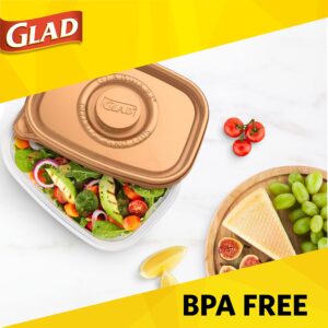 GladWare Home Deep Dish Food Storage Containers, Large Rectangle Holds 64 Ounces of Food, 3 Count Set | With Glad Lock Tight Seal, BPA Free Containers and Lids