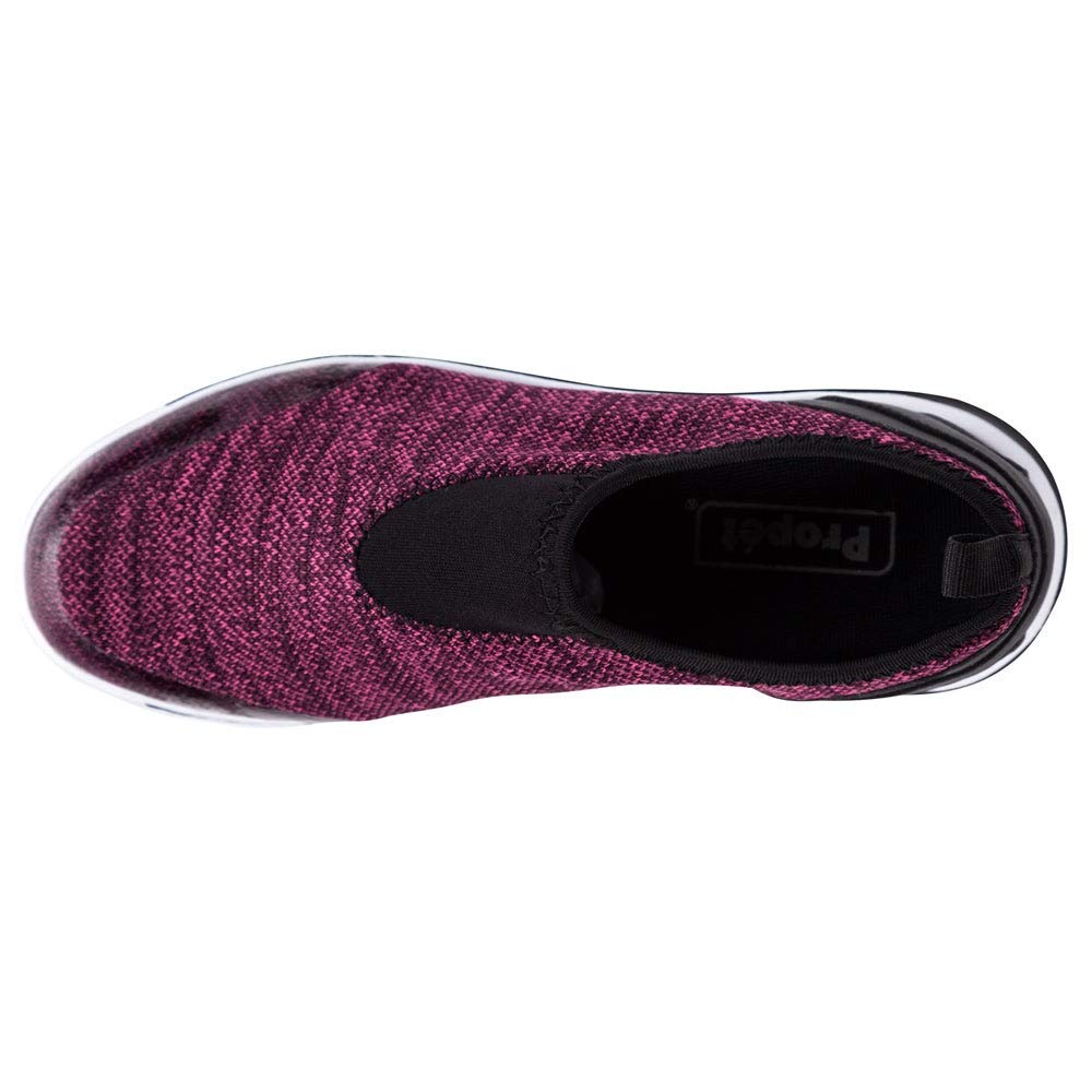 Propet Women's TravelActiv Slip-On Sneaker, Berry Heather, 8 X-Wide US