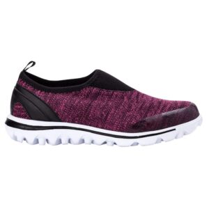 Propet Women's TravelActiv Slip-On Sneaker, Berry Heather, 8 X-Wide US