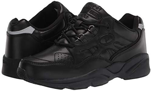 Propét Womens Stana Medical Service Shoe, Black, 12 X-Wide US