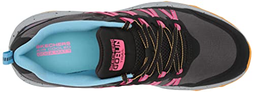 Skechers Women's GO Run Trail Altitude-River Sneaker, Black/Light Blue, 6