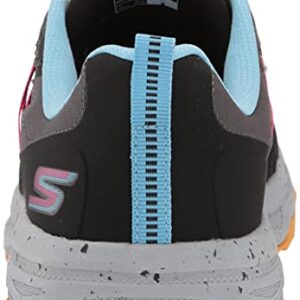 Skechers Women's GO Run Trail Altitude-River Sneaker, Black/Light Blue, 6