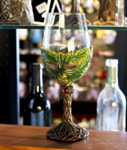 summit collection mythical forest spirit greenman deity 16 fl oz wine glass stemware goblet chalice kitchen home decor
