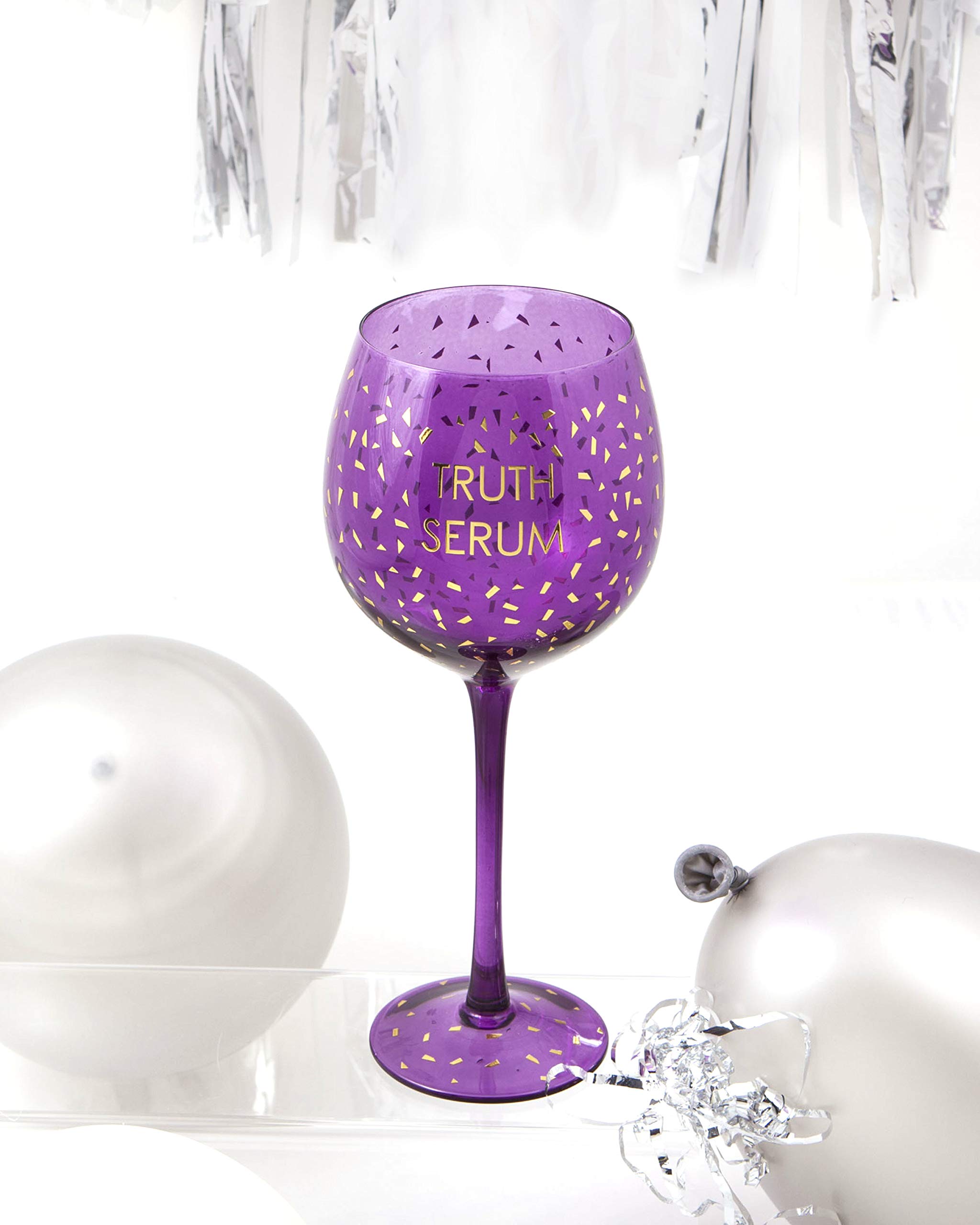 Boxer Gifts Truth Serum Opulent Wine Glass | Fun Novelty Glassware for Her | Birthday Christmas Secret Santa Mother's Day | Gift Boxed | Purple