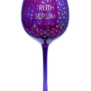 Boxer Gifts Truth Serum Opulent Wine Glass | Fun Novelty Glassware for Her | Birthday Christmas Secret Santa Mother's Day | Gift Boxed | Purple