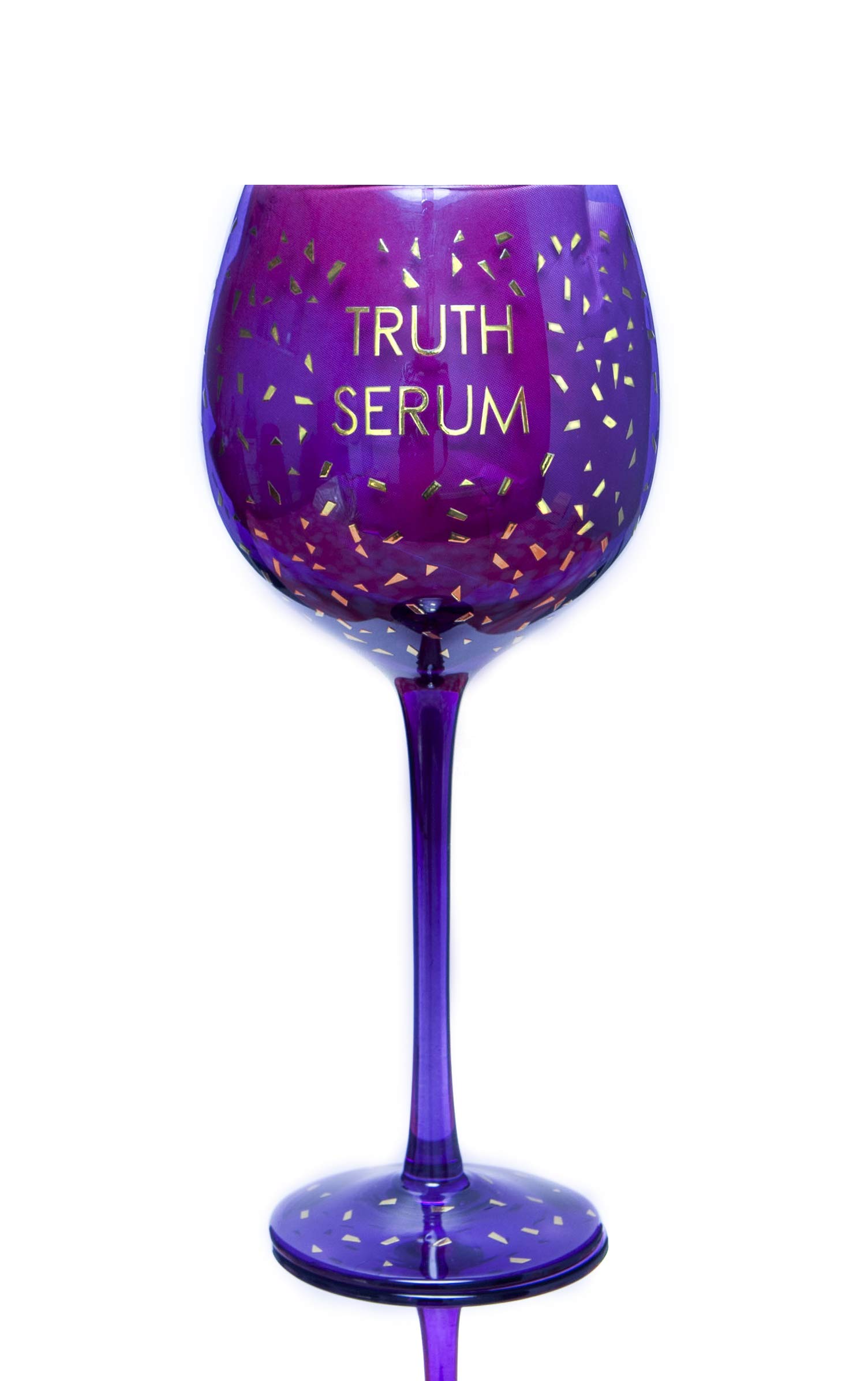 Boxer Gifts Truth Serum Opulent Wine Glass | Fun Novelty Glassware for Her | Birthday Christmas Secret Santa Mother's Day | Gift Boxed | Purple