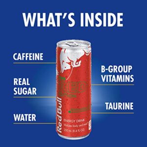 Red Bull Red Edition Watermelon Energy Drink, 8.4 Fl Oz, 24 Cans