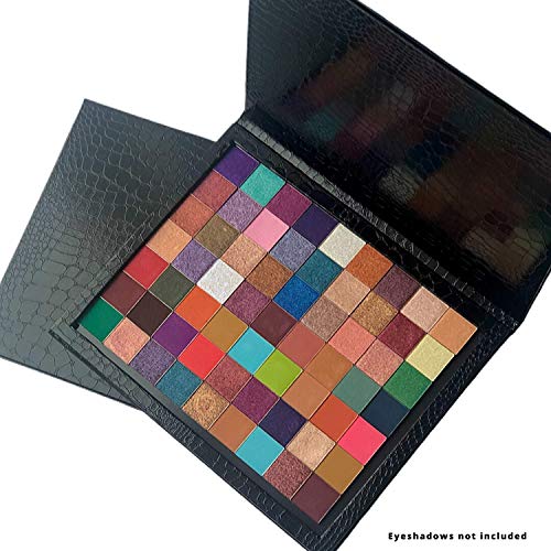 Adept Cosmetics Extra Large (XL) 63 Pan Empty Faux Leather Magnetic Pro Makeup Palette for Eyeshadow Singles, holds up to 63 standard single round eyeshadows